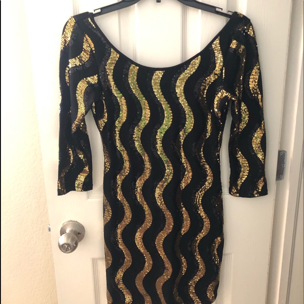 Gold and black dress